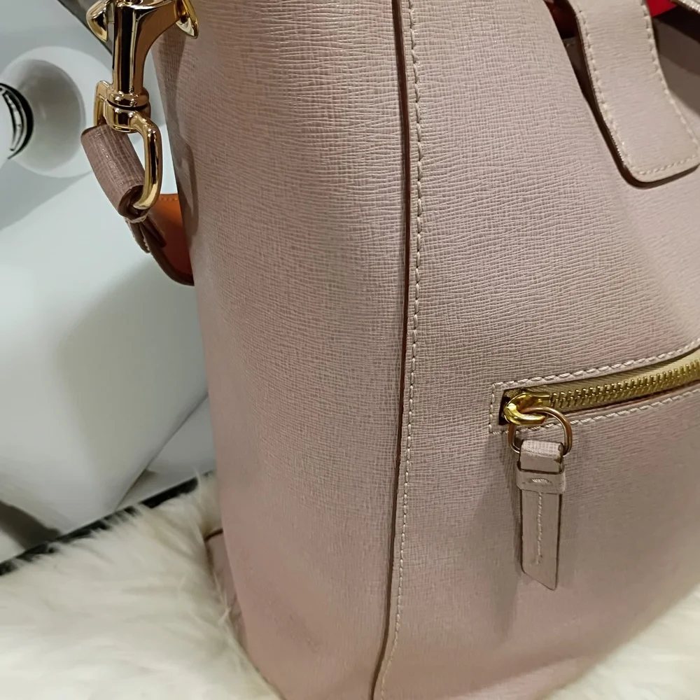 Dooney & Bourke Mauve Shoulder Bag with Gold Buckle